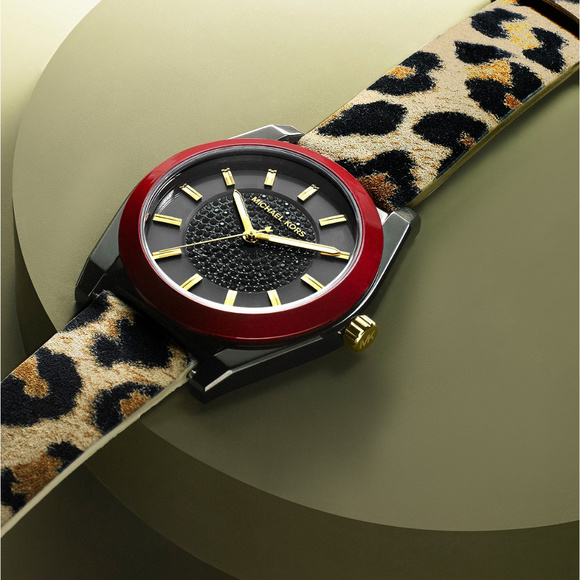 Women\'s Channing Animal Print Leather Strap Watch